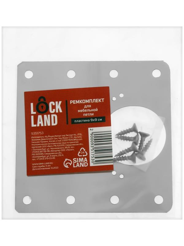 Ремкомплект для мебельной петли LOCKLAND, пластина 9х9 см.