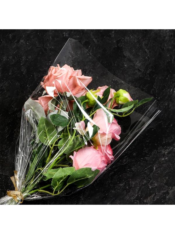 Пакет для цветов, конус, 15+36*80см, прозрачный