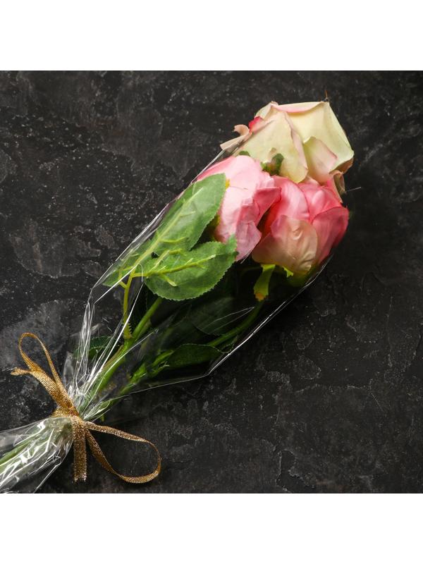 Пакет для цветов, конус, 8+15*70см, прозрачный