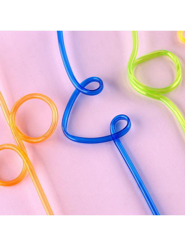 Трубочки для коктейля пластиковые «Завитушки», в наборе 5 штук, МИКС