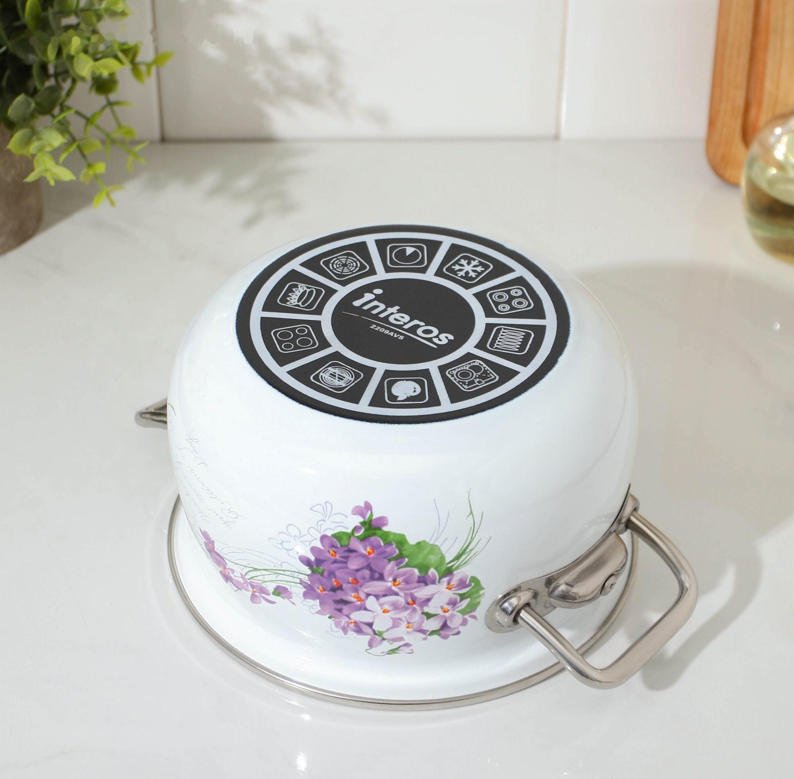 Кастрюля «Сирень», 2,1 л, стеклянная крышка