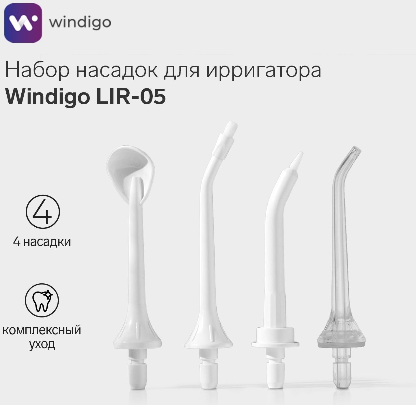 Набор насадок для ирригатора Windigo LIR-05, 4 шт, в коробке