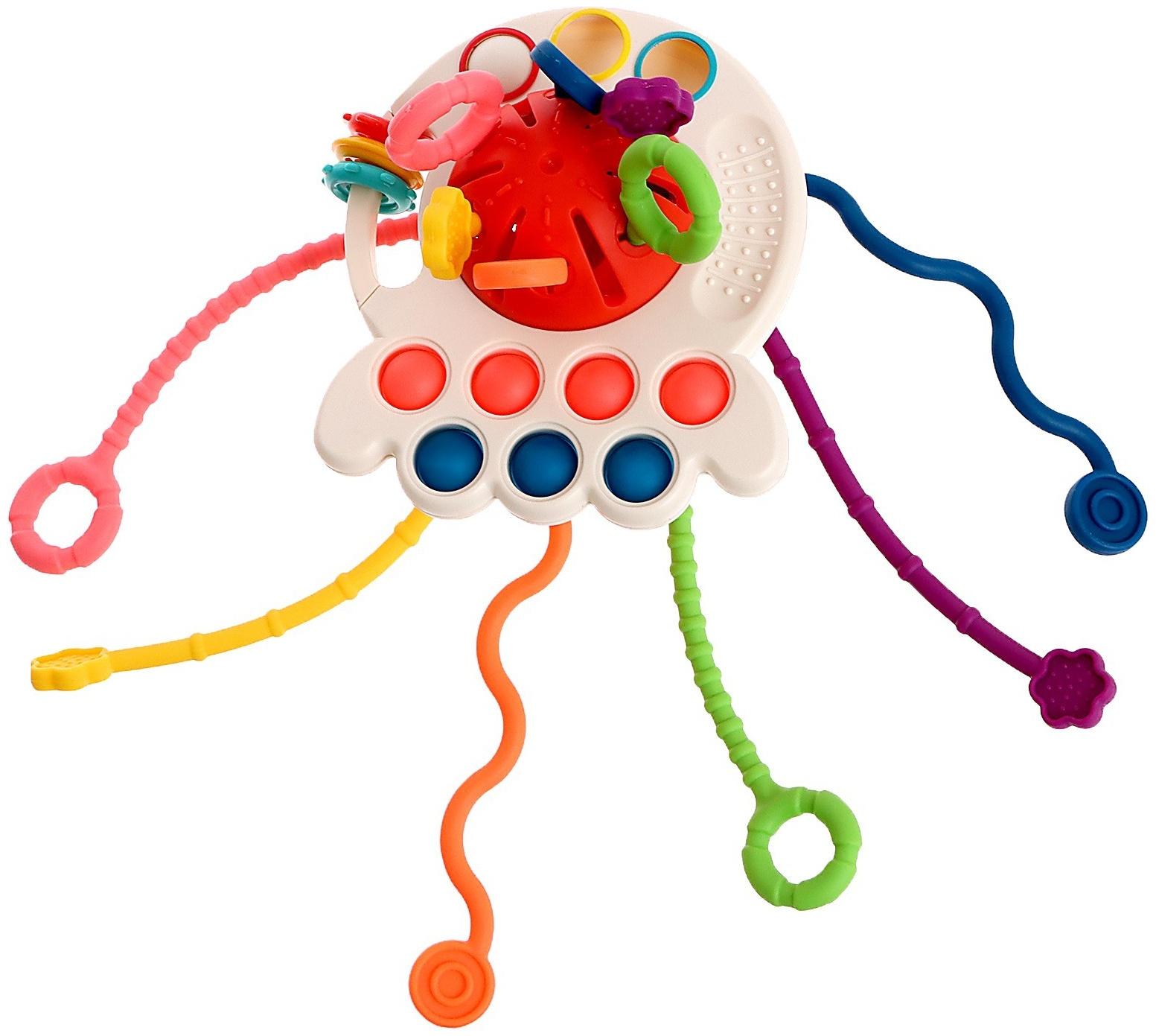 Развивающая игрушка «Осьминожка», с тактильными резиночками, цвета МИКС