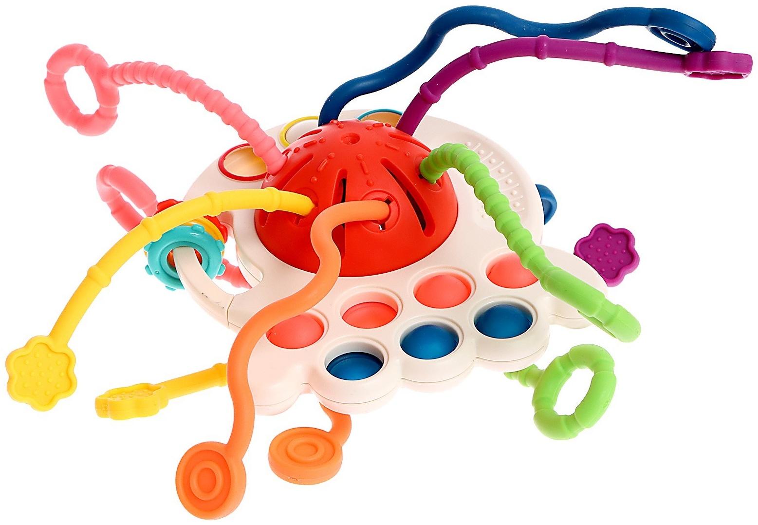 Развивающая игрушка «Осьминожка», с тактильными резиночками, цвета МИКС