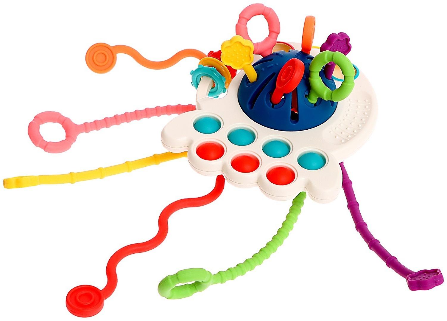 Развивающая игрушка «Осьминожка», с тактильными резиночками, цвета МИКС