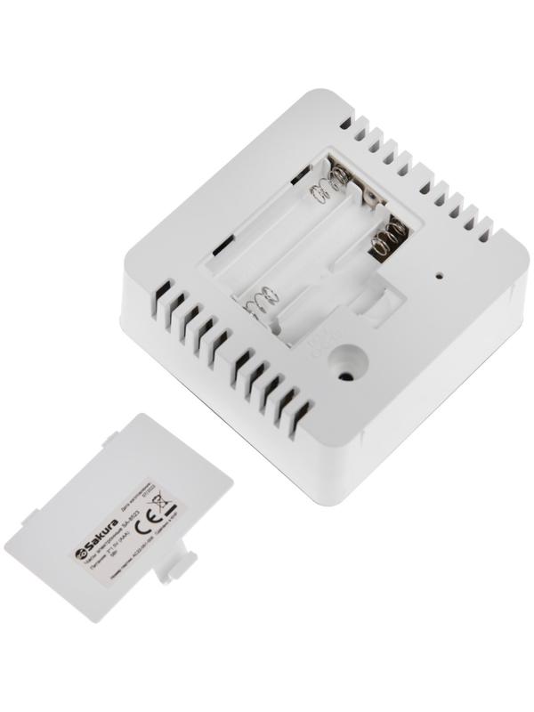 Часы-будильник Sakura SA-8523, электронные, будильник, 3хААА, белые