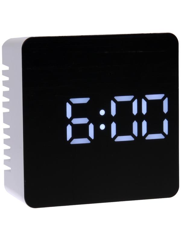 Часы-будильник Sakura SA-8523, электронные, будильник, 3хААА, белые