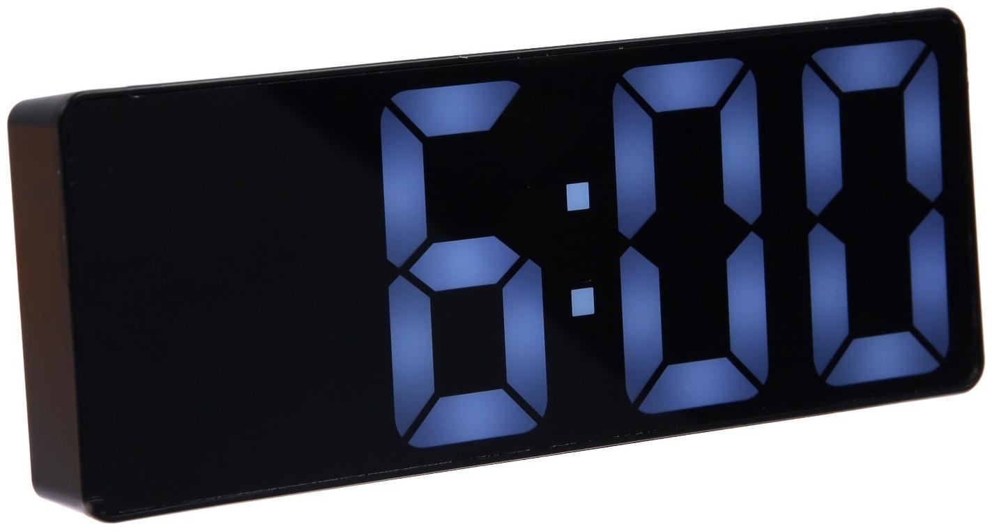 Часы-будильник Sakura SA-8527, электронные, будильник, 3хААА, чёрные