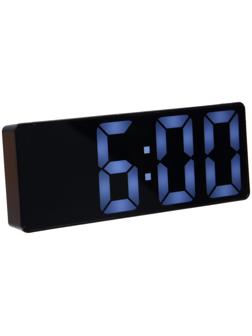 Часы-будильник Sakura SA-8527, электронные, будильник, 3хААА, чёрные