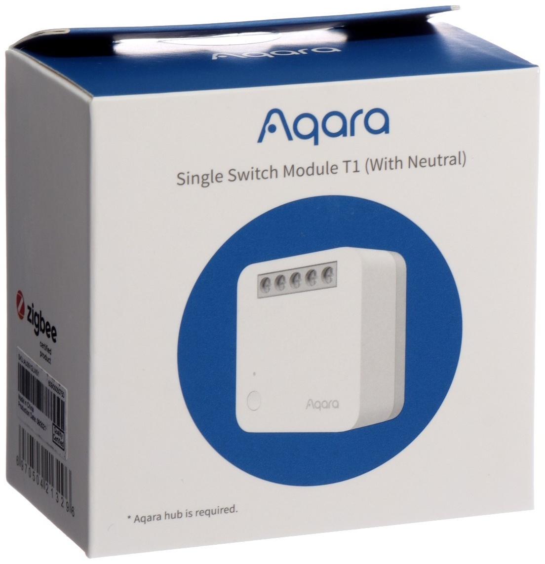 Управляемое реле Aqara Single Switch Module T1 SSM-U01, одноканальное, с нейтралью, ZigBee