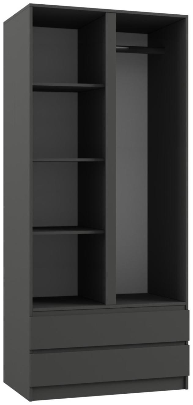 Шкаф 2х ств Мадера с 2-мя ящиками, 900х500х2100, Графит