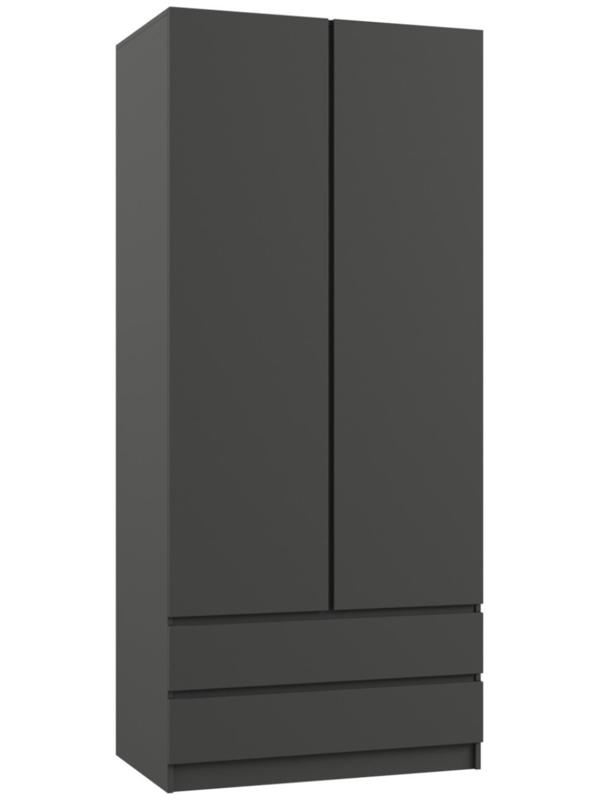 Шкаф 2х ств Мадера с 2-мя ящиками, 900х500х2100, Графит