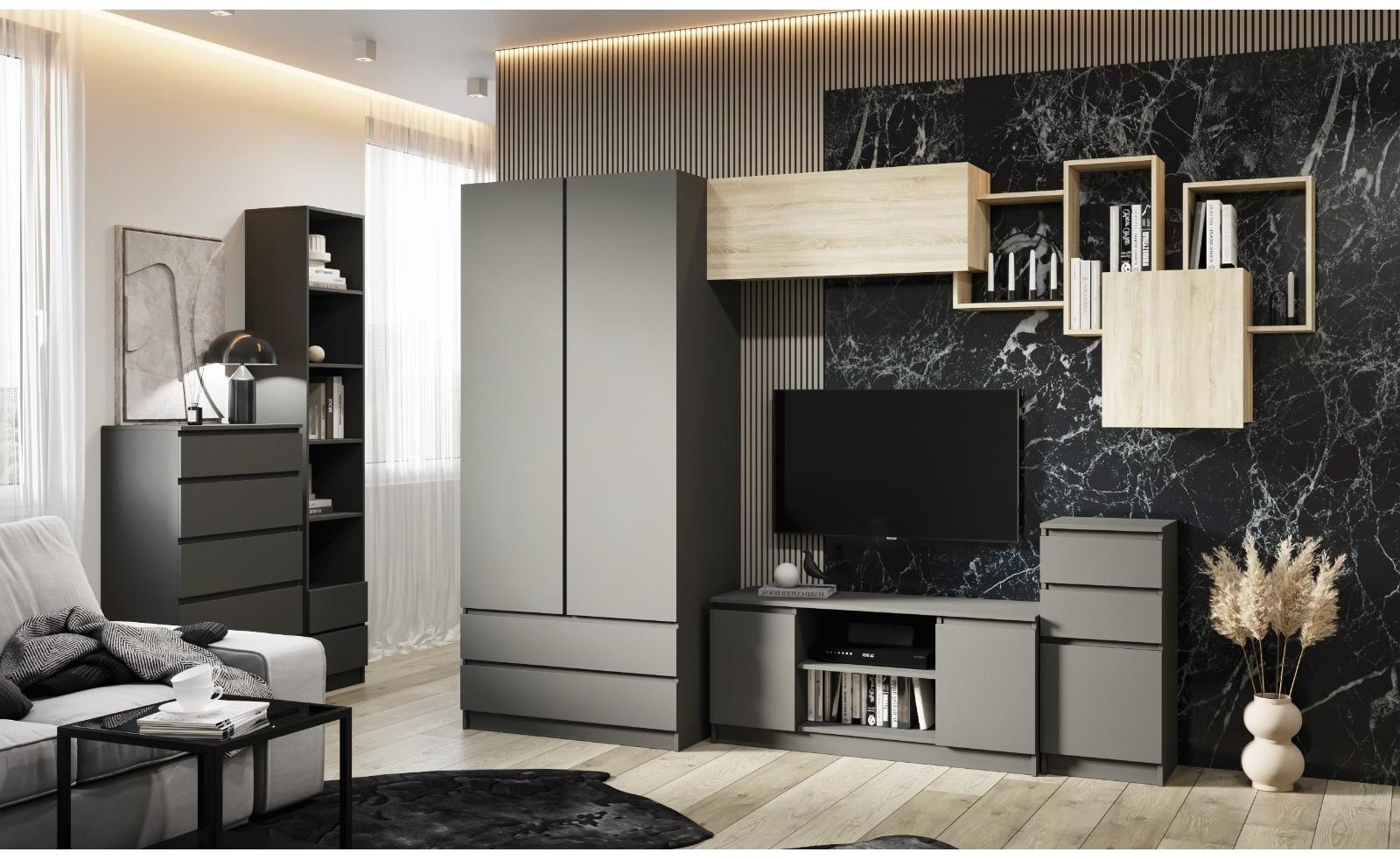 Комод с 4-мя ящиками Мадера, 800х420х1000, Графит