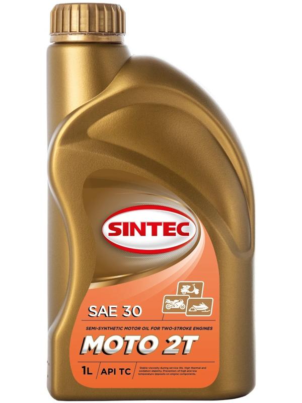 Масло моторное Sintec Мото 2T, красное, полусинтетическое, 1 л