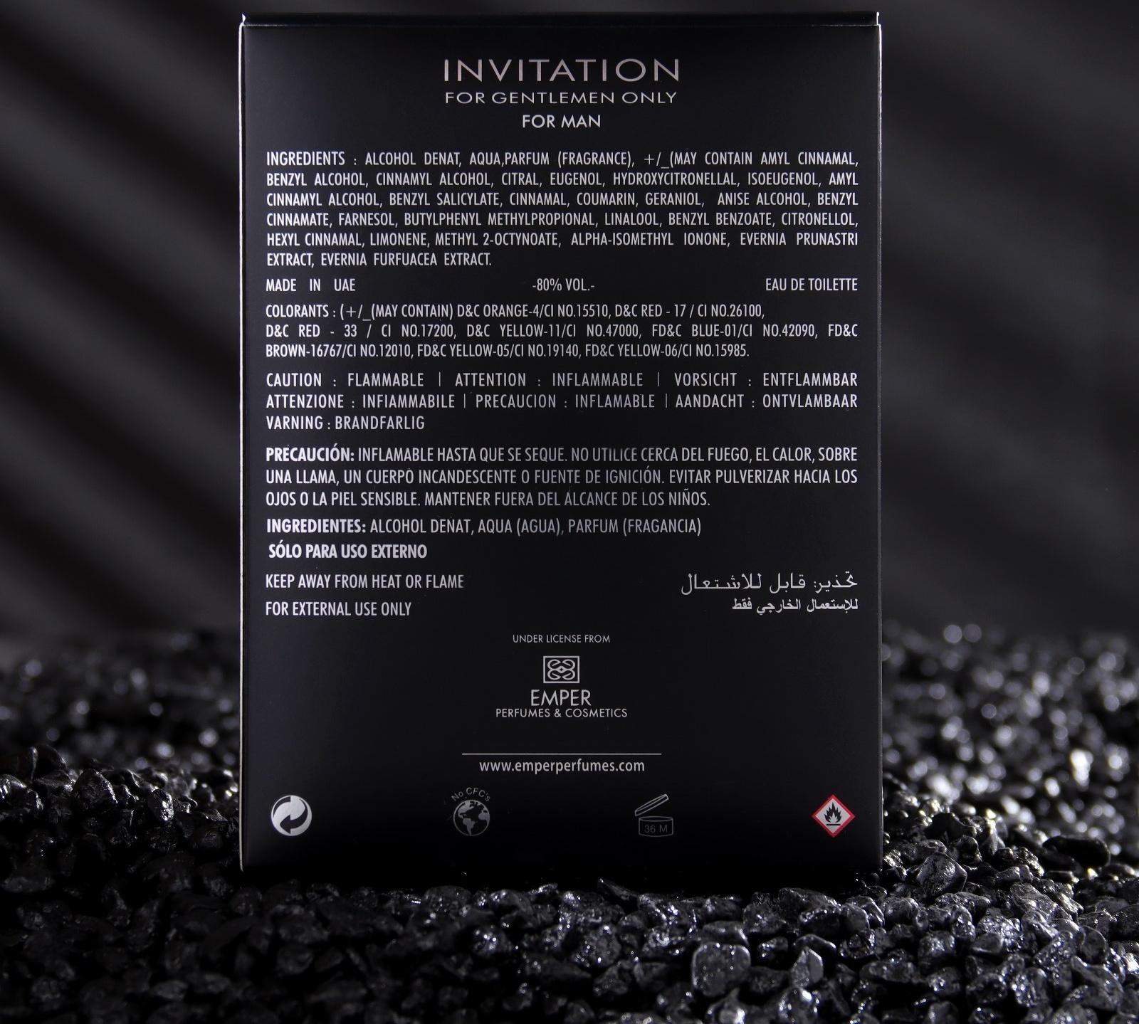 Туалетная вода мужская INVITATION, 100 мл