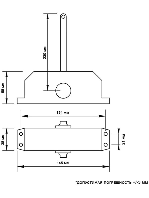 Доводчик дверной ТУНДРА, от 25-40 кг, черный