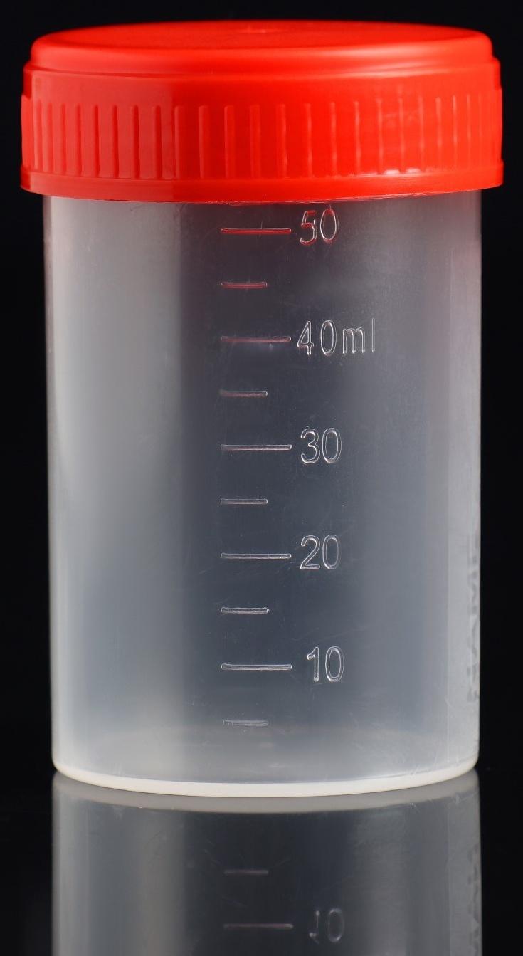 Контейнер без шпателя, стерильный, в индивидуальной упаковке, 60 мл