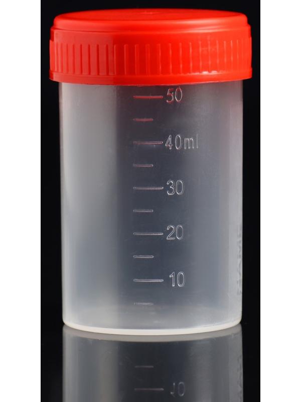 Контейнер без шпателя, стерильный, в индивидуальной упаковке, 60 мл