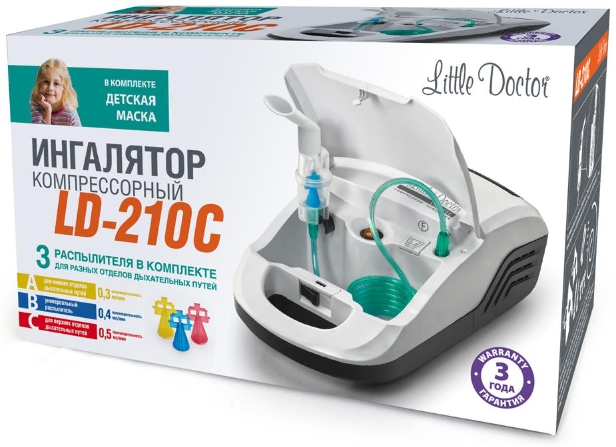 Ингалятор Little Doctor LD-210С, 60 Вт, компрессорный, 3 распылителя, 10 мл, 0.3-0.5 мл/мин