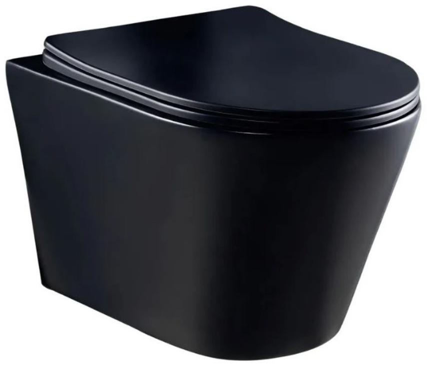 Комплект инсталляции CULTO MONET INST02-MON-MB, унитаз, сиденье микролифт, кнопка, черный