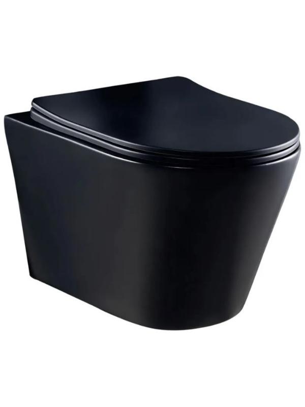 Комплект инсталляции CULTO MONET INST02-MON-MB, унитаз, сиденье микролифт, кнопка, черный