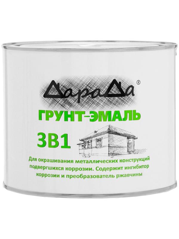 Грунт-эмаль 3 в 1 быстросохнущий (Дарада) (ГОСТ) зеленый 1,8 кг