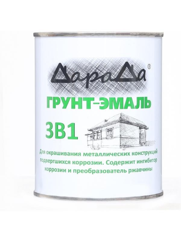 Грунт-эмаль 3 в 1 быстросохнущий (Дарада) св. серый 0,8 кг