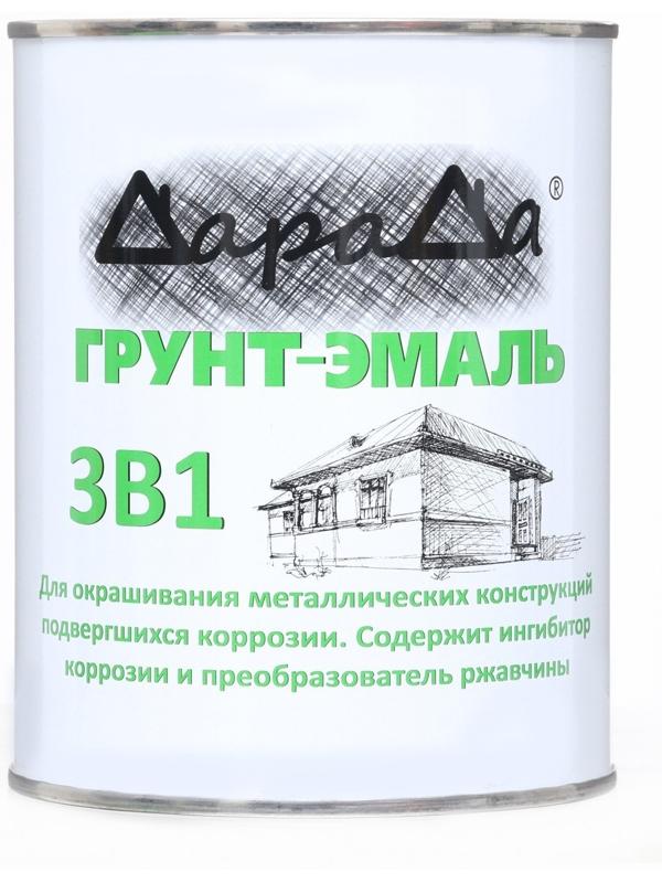 Грунт-эмаль 3 в 1 быстросохнущий (Дарада) черный 0,8 кг