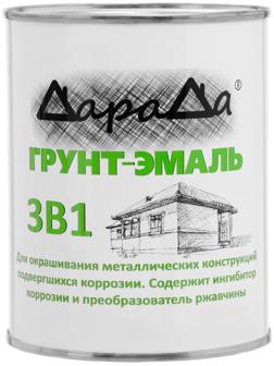 Грунт-эмаль 3 в 1 быстросохнущий (Дарада) (ГОСТ) ярко-голубой 0,8 кг
