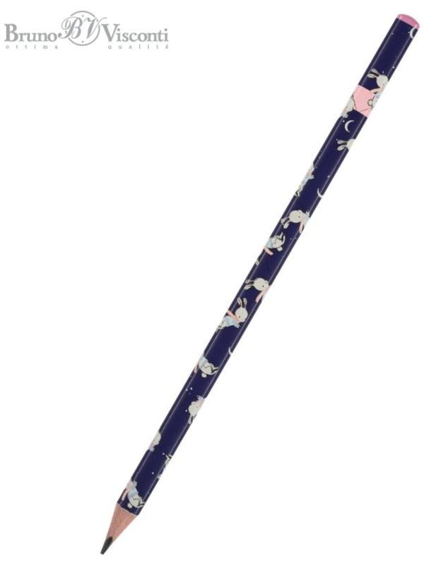 Карандаш чернографитный 2.0 мм Happy Graphix Magic Night, HВ, трёхгранный