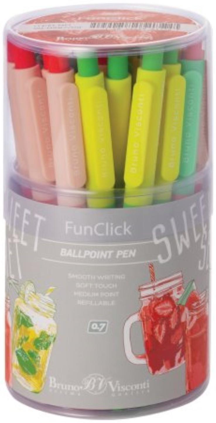 Ручка шариковая автоматическая FreshWrite FunClick. My refresh, узел 0.7 мм, синие пигментные чернила, корпус Soft Touch, МИКС