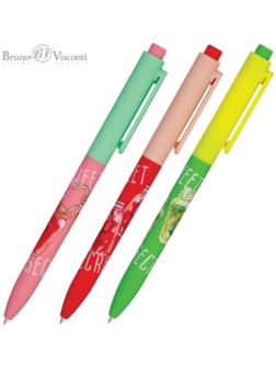 Ручка шариковая автоматическая FreshWrite FunClick. My refresh, узел 0.7 мм, синие пигментные чернила, корпус Soft Touch, МИКС