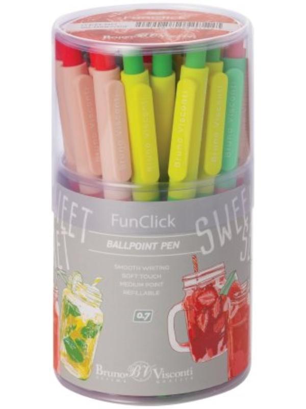 Ручка шариковая автоматическая FreshWrite FunClick. My refresh, узел 0.7 мм, синие пигментные чернила, корпус Soft Touch, МИКС