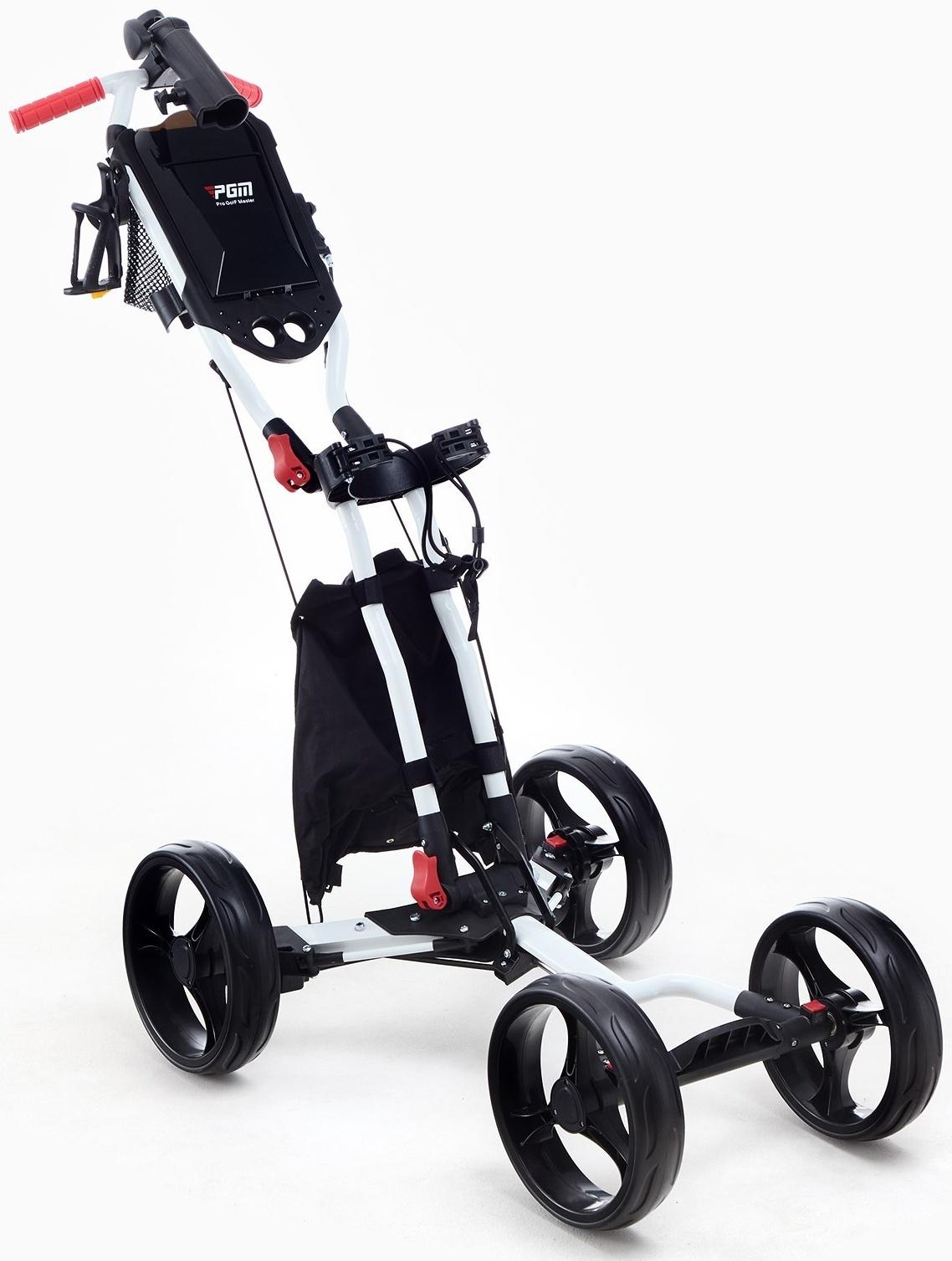 Тележка для перевозки сумок для гольфа PGM, складная, алюминий, белая