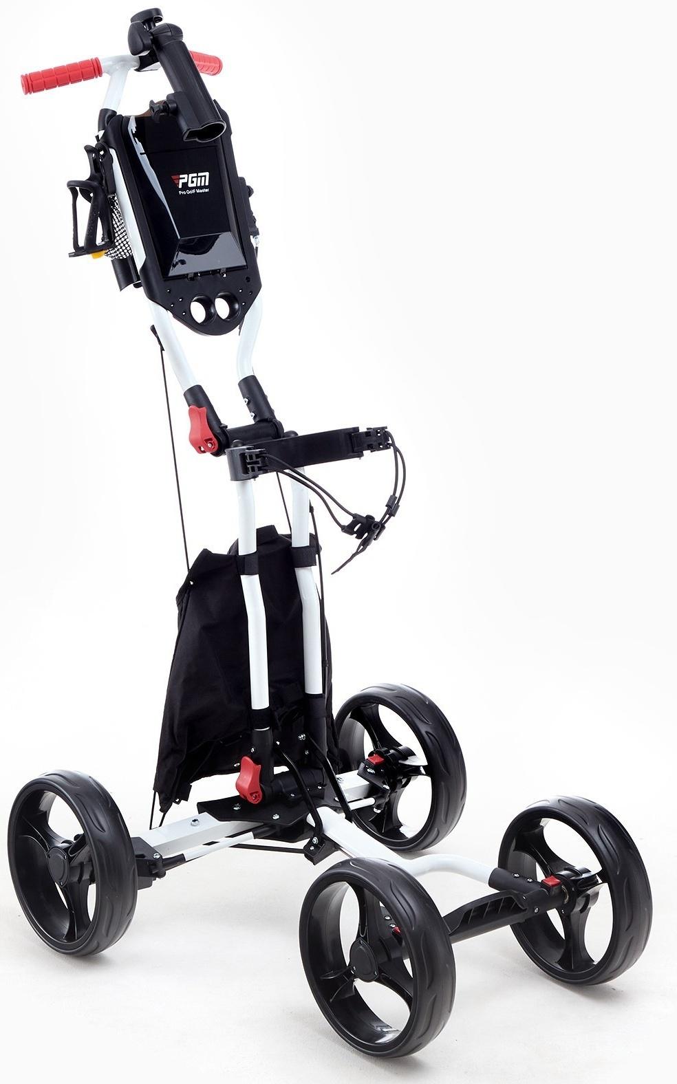 Тележка для перевозки сумок для гольфа PGM, складная, алюминий, белая