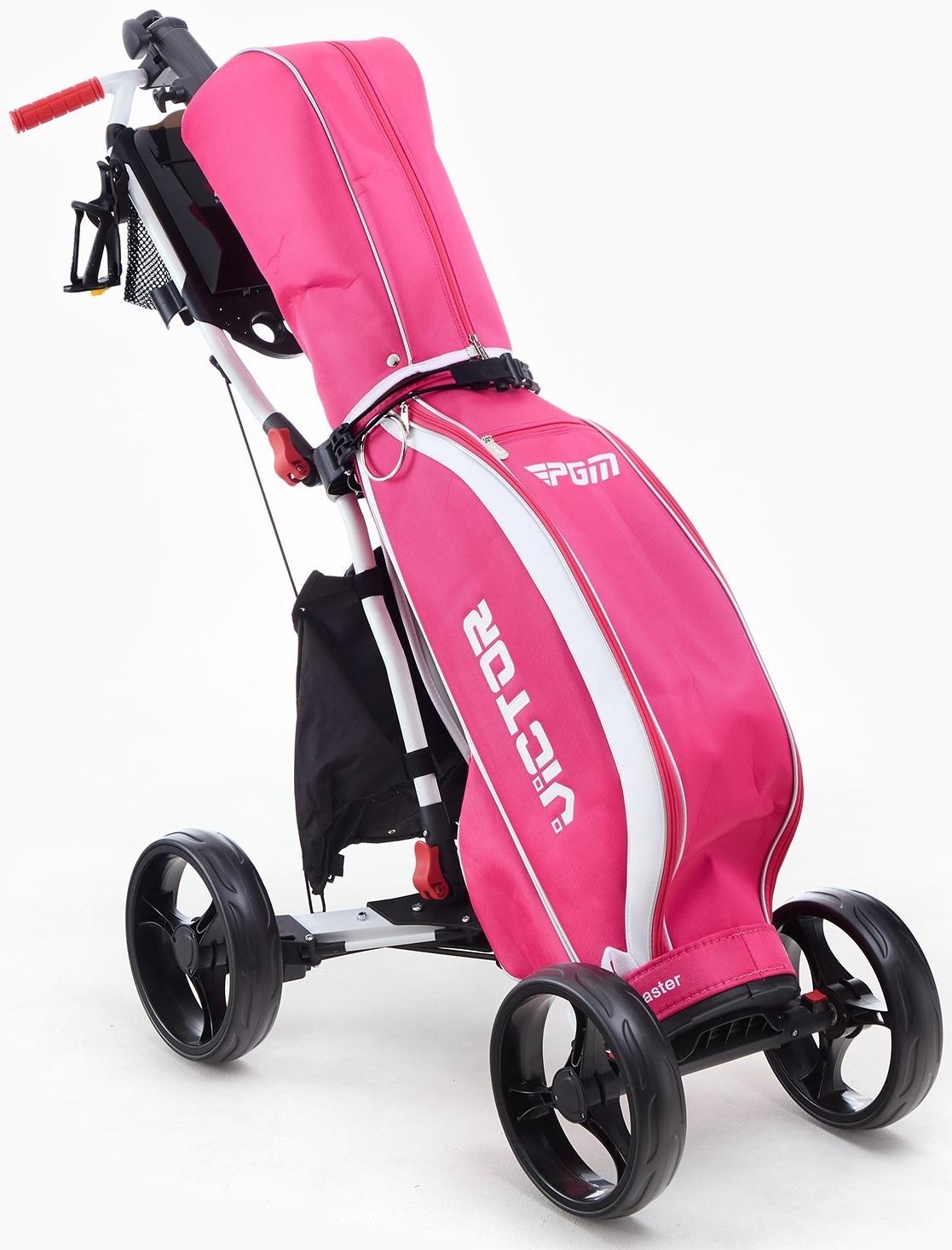 Тележка для перевозки сумок для гольфа PGM, складная, алюминий, белая