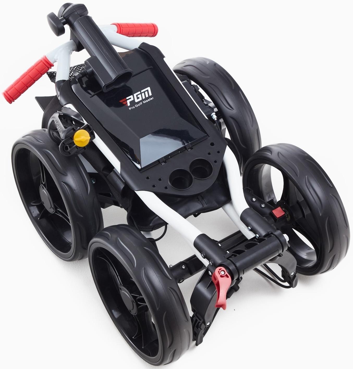 Тележка для перевозки сумок для гольфа PGM, складная, алюминий, белая