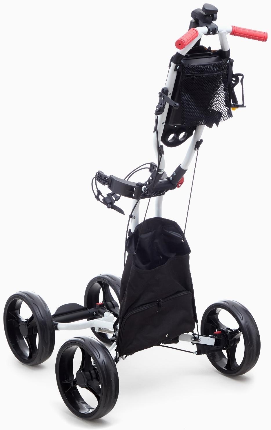 Тележка для перевозки сумок для гольфа PGM, складная, алюминий, белая