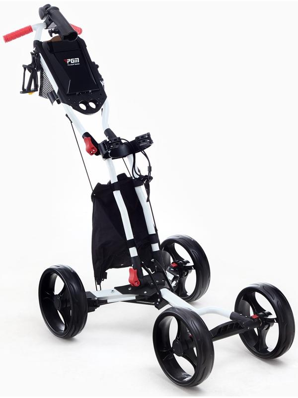 Тележка для перевозки сумок для гольфа PGM, складная, алюминий, белая