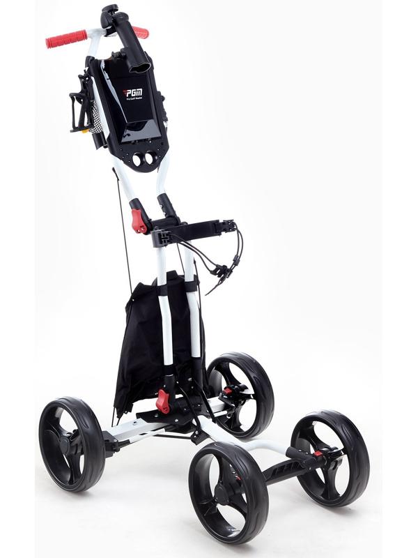 Тележка для перевозки сумок для гольфа PGM, складная, алюминий, белая