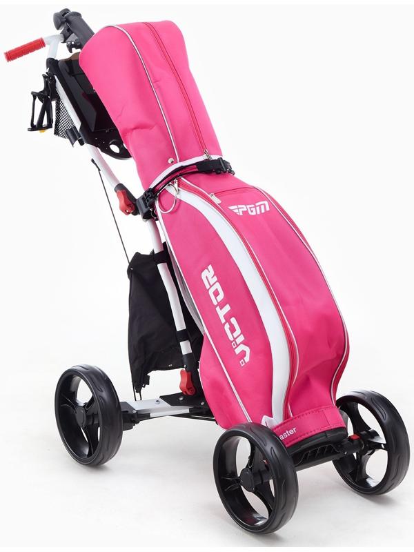 Тележка для перевозки сумок для гольфа PGM, складная, алюминий, белая