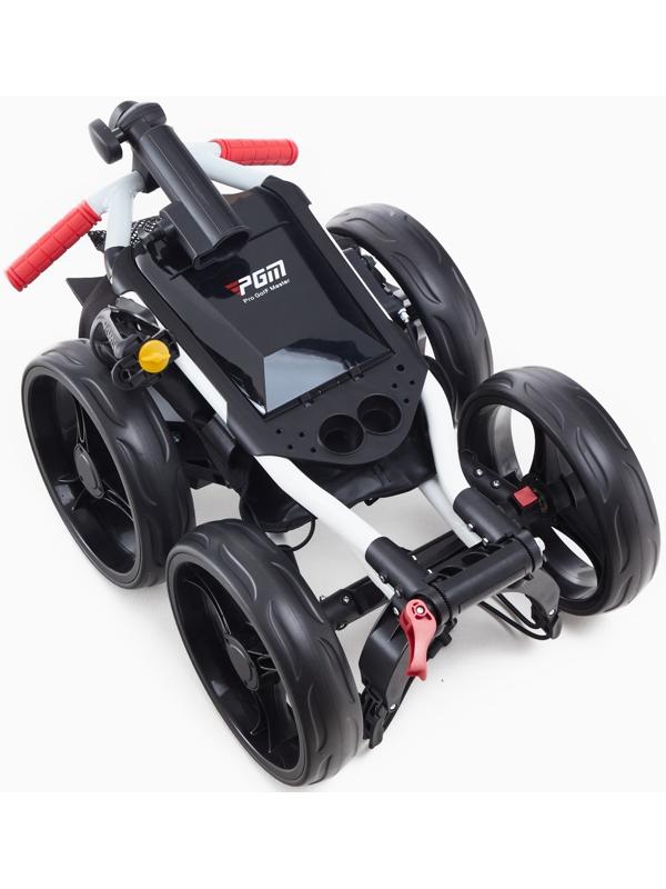 Тележка для перевозки сумок для гольфа PGM, складная, алюминий, белая