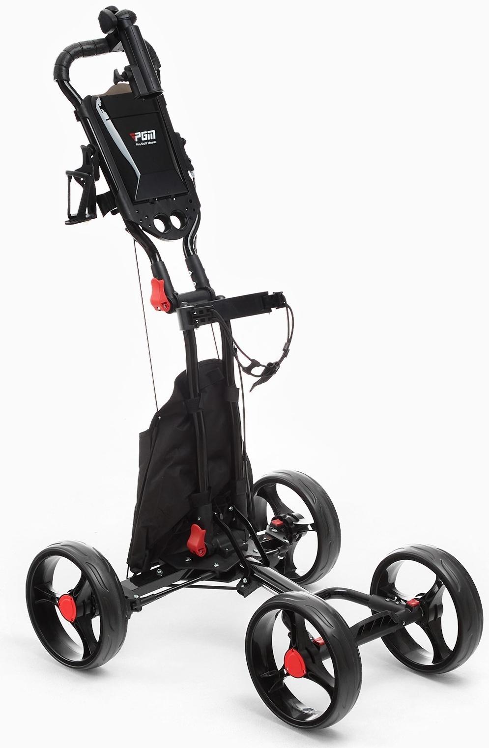 Тележка для перевозки сумок для гольфа PGM, складная, алюминий, черная