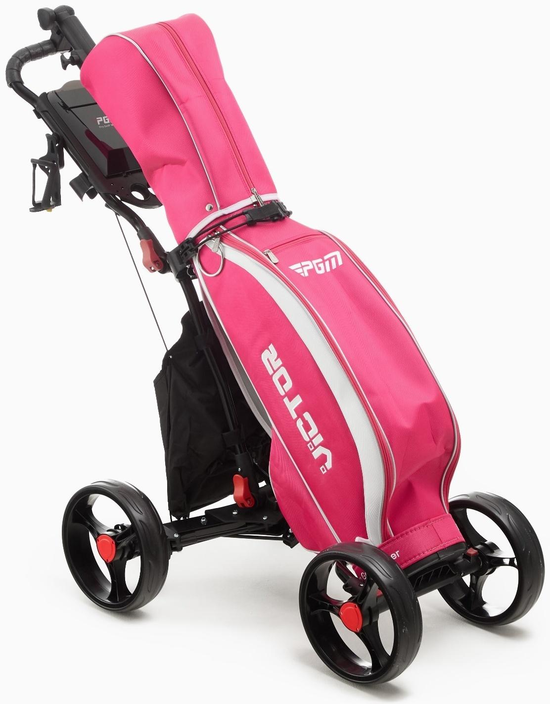 Тележка для перевозки сумок для гольфа PGM, складная, алюминий, черная