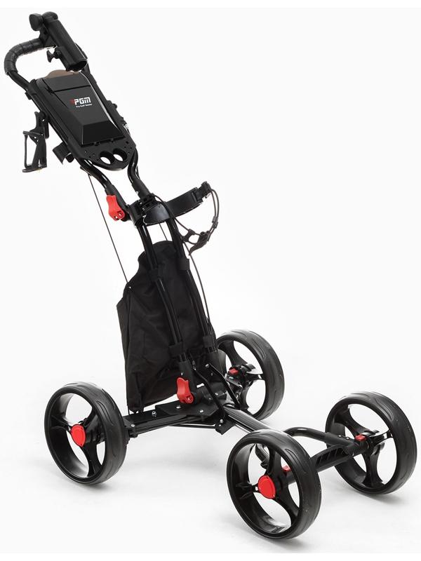 Тележка для перевозки сумок для гольфа PGM, складная, алюминий, черная