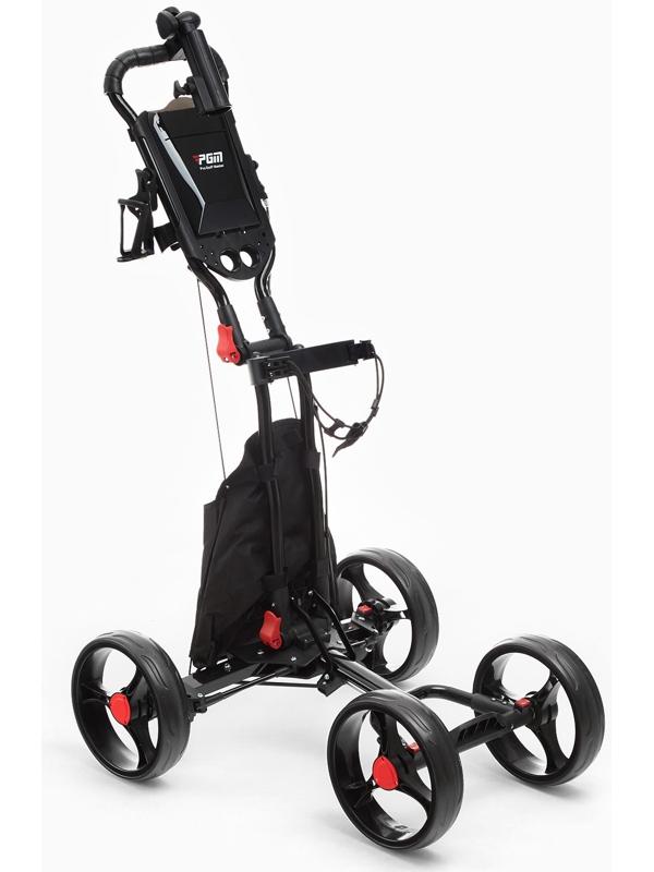 Тележка для перевозки сумок для гольфа PGM, складная, алюминий, черная