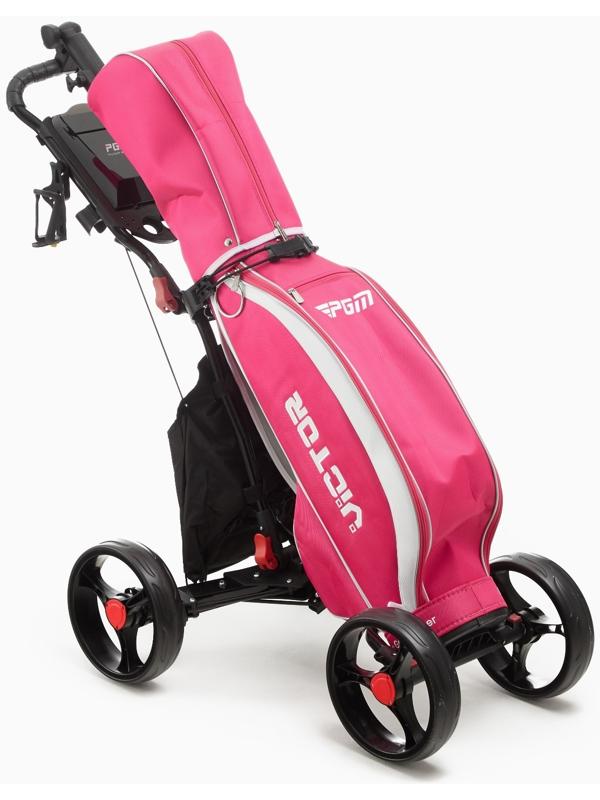 Тележка для перевозки сумок для гольфа PGM, складная, алюминий, черная