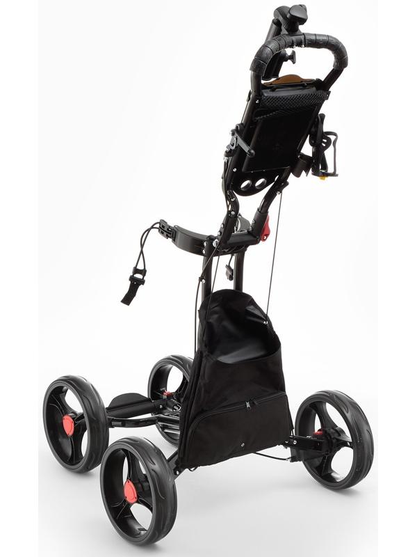 Тележка для перевозки сумок для гольфа PGM, складная, алюминий, черная