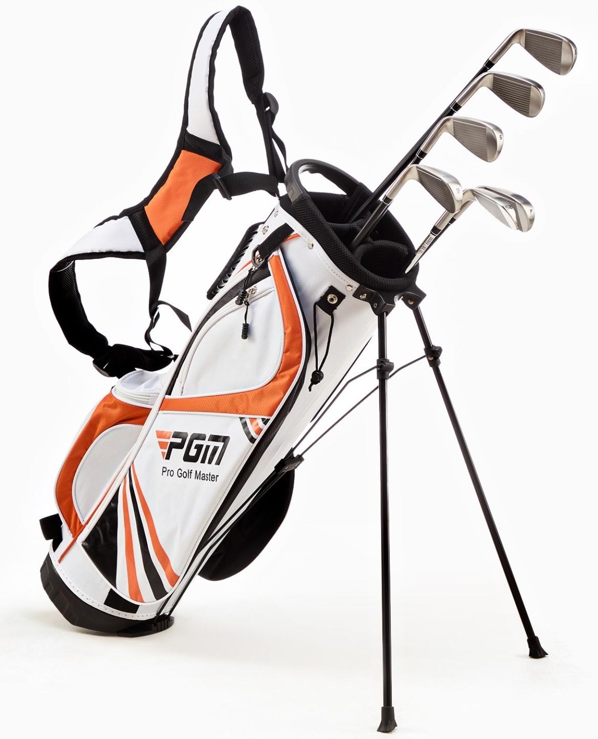 Сумка для гольфа PGM, для клюшек, отверстия 19х28 см, нейлон. оранжевая