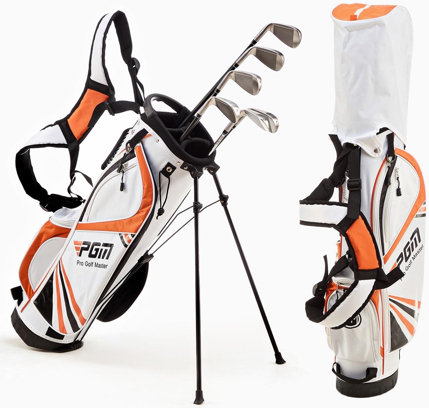 Сумка для гольфа PGM, для клюшек, отверстия 19х28 см, нейлон. оранжевая